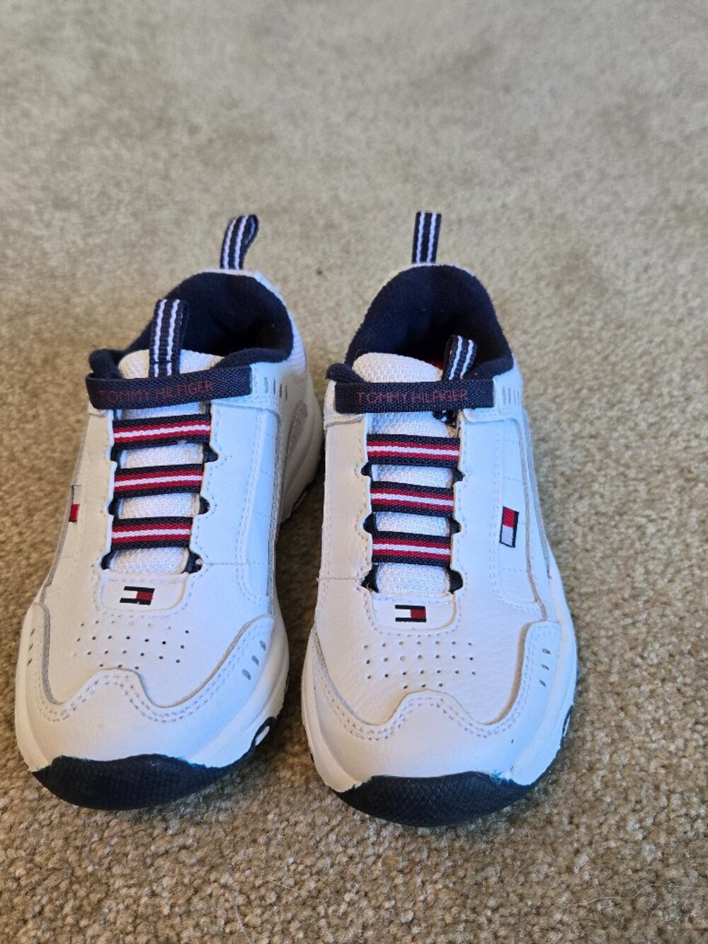 Tommy Hilfiger Toddler Size 9 White Sneakers Velcro Strap NWOT